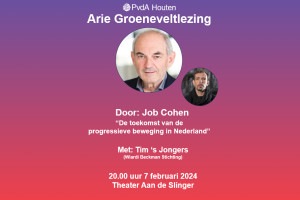 Arie Groeneveltlezing in Houten Job Cohen en Tim ’s Jongers over de toekomst van de progressieve beweging in Nederland.